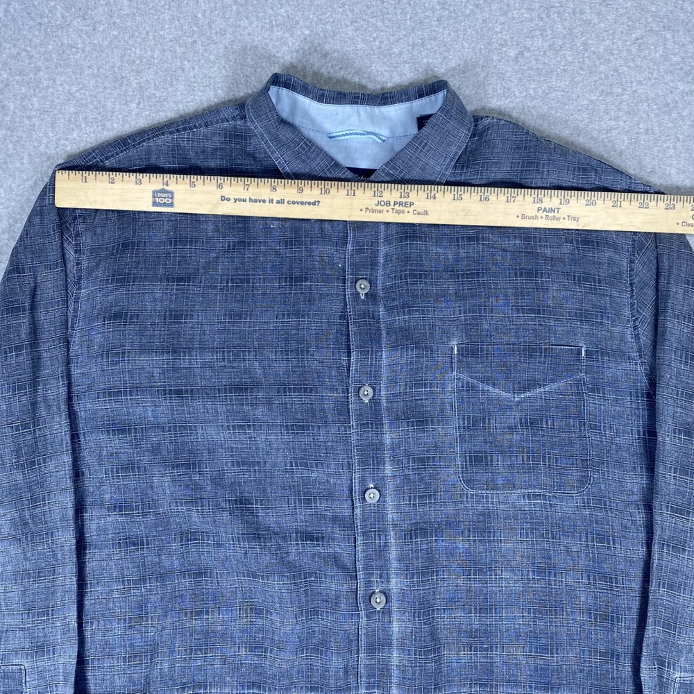 Tommy Bahama Button Down Shirt Mens XXL Blue Linen Cotton Slub Long Sleeve - Picture 13 of 16